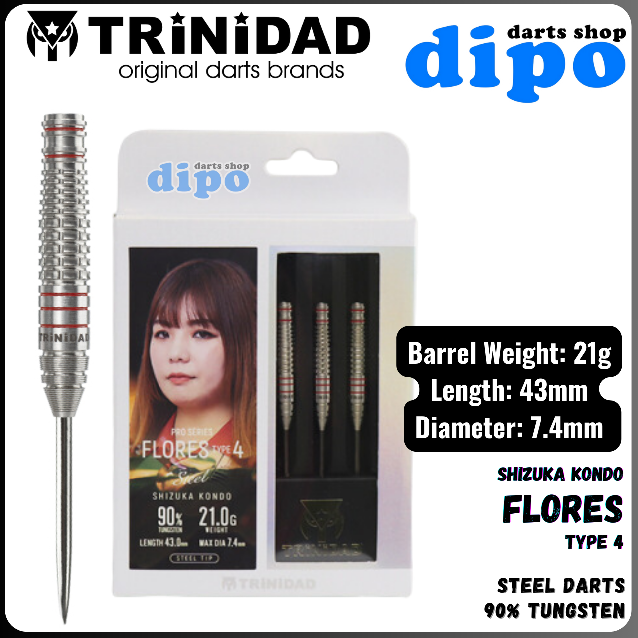 ダーツ TRiNiDAD PRO FLORES TYPE4 SHIZUKA KONDO TRiNiDAD PRO Flores Type 4 ( Shizuka Kondo model