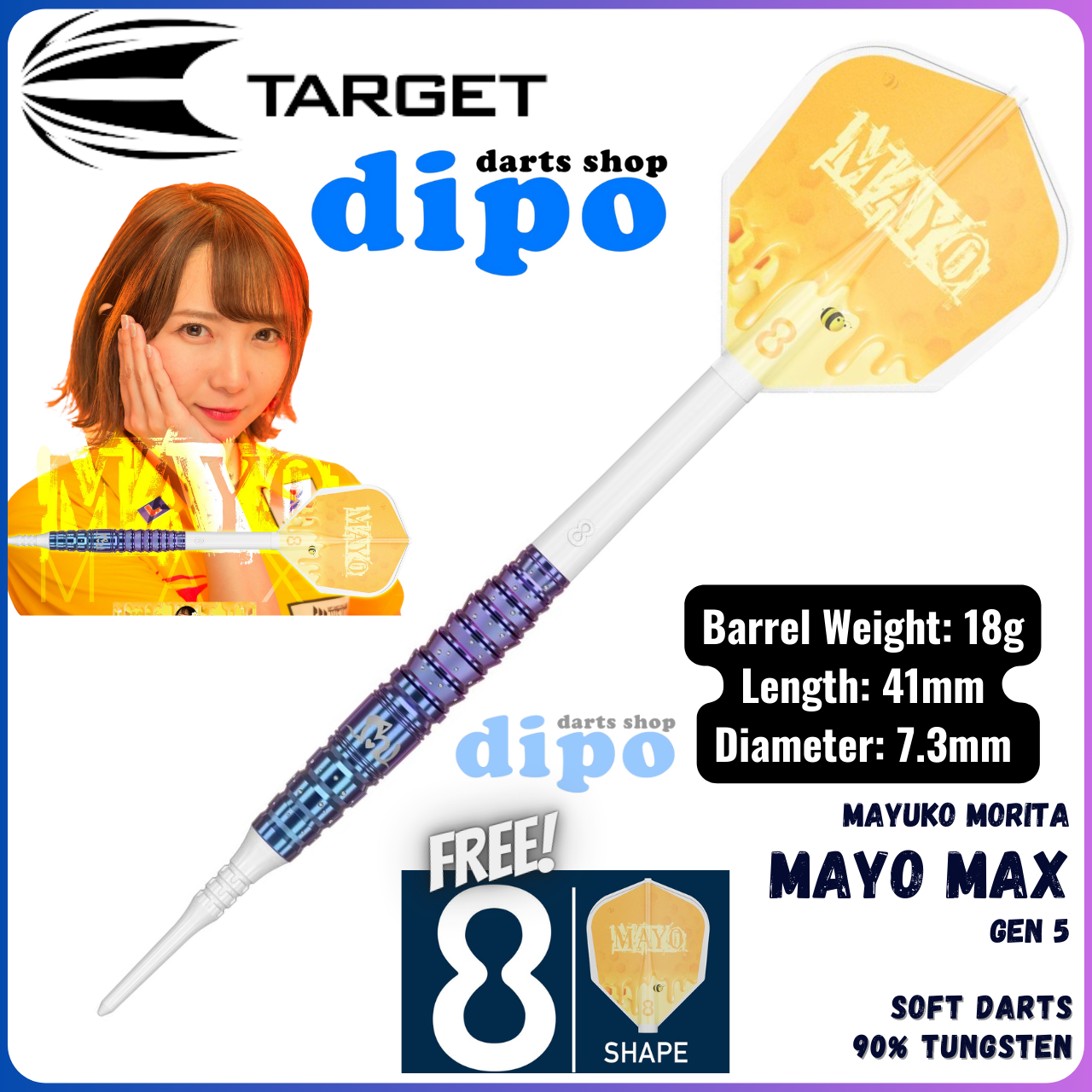 ダーツ TARGET PRIME SERIES MAYO GENERATION5 MAX TARGET MAYO Gen 5 MAX 18g (Mayuko Morita model) - TARGET Soft