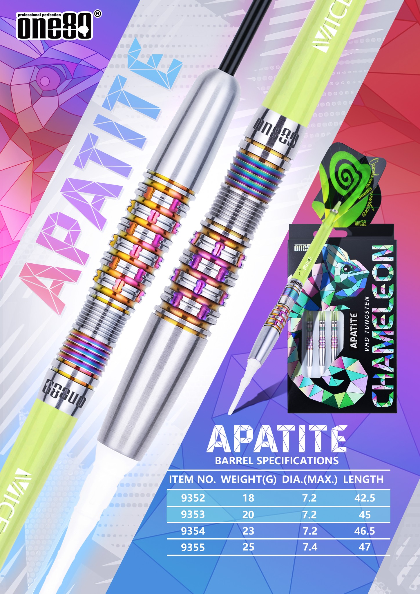 ONE80 CHAMELEON APATITE - ONE80 Steel Darts | Dipo Darts Shop