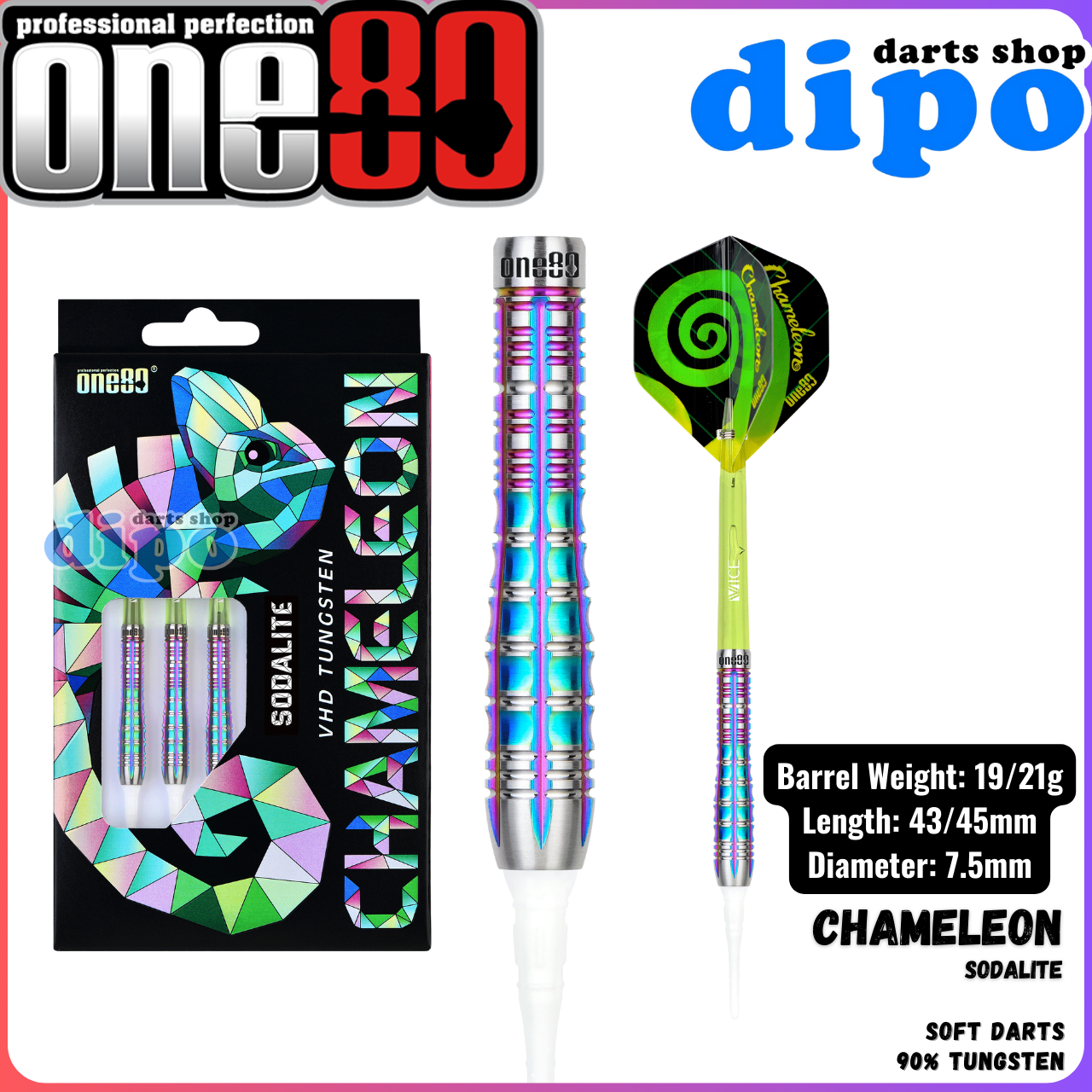 ONE80 CHAMELEON SODALITE - ONE80 Steel Darts | Dipo Darts Shop