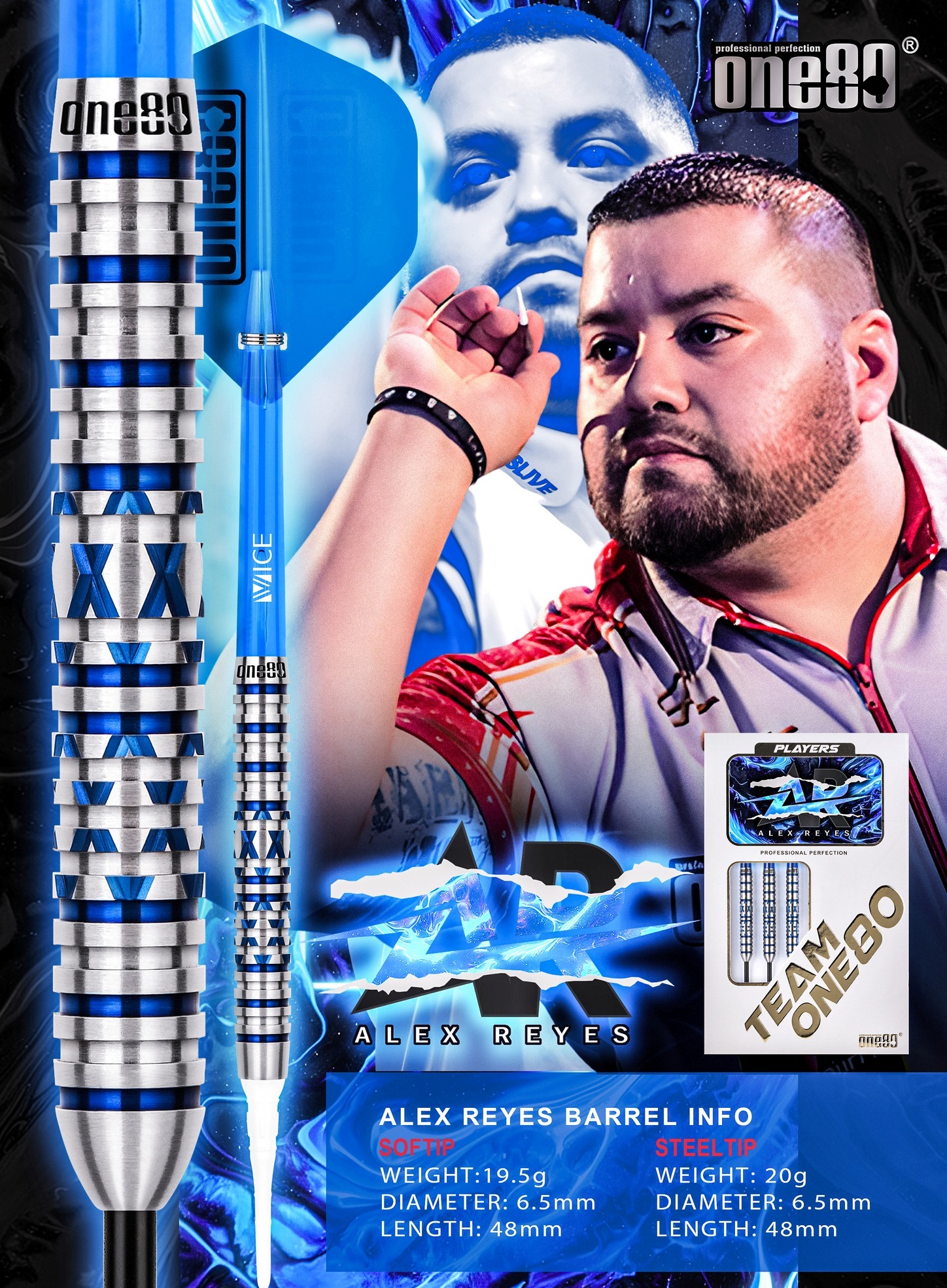 ONE80 ALEX REYES model - ONE80 Steel Darts | Dipo Darts Shop