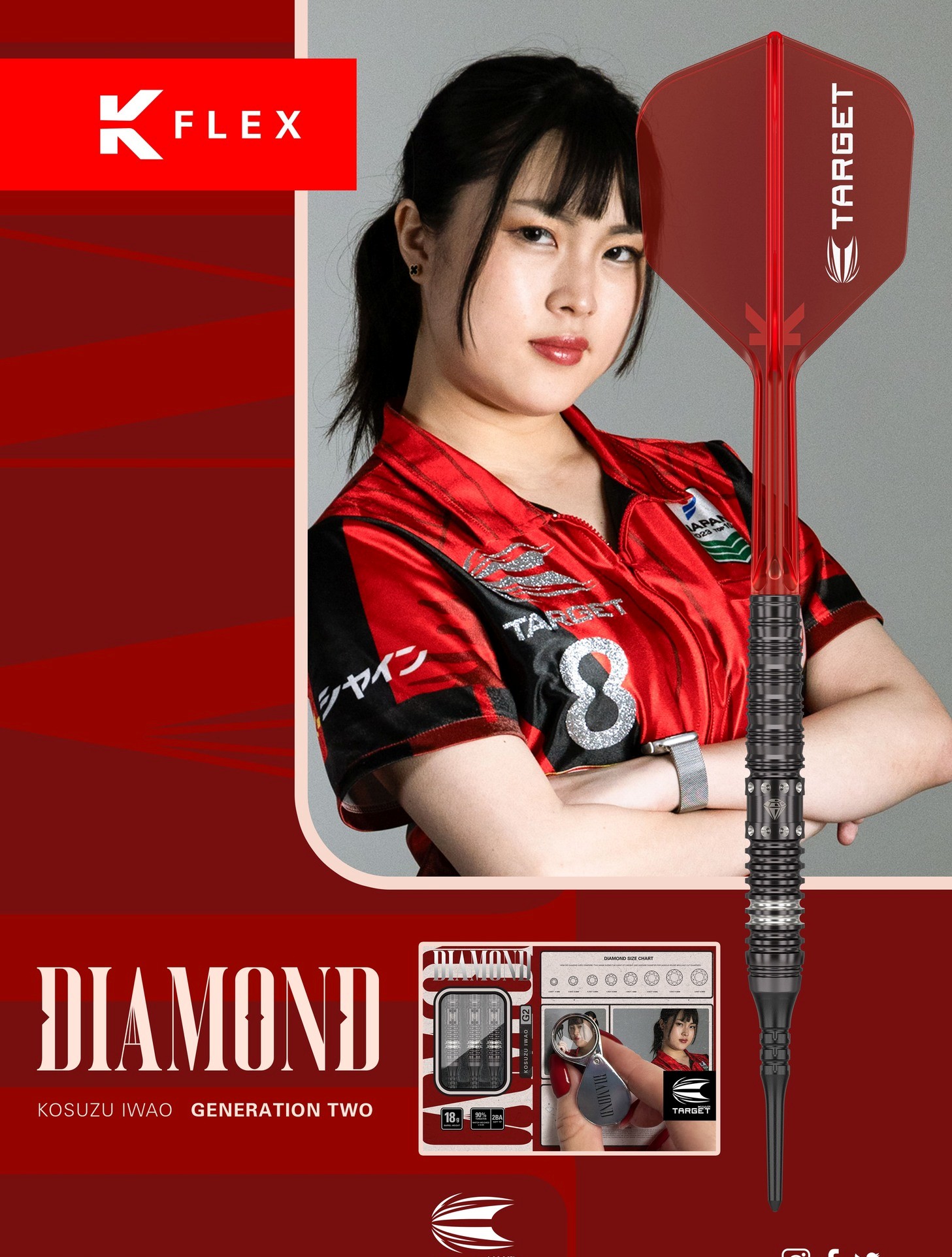 TARGET KOSUZU IWAO G2 ダーツセット 20g PRIME SERIES】DIAMOND G2 18g 2BA - KOSUZU IWAO