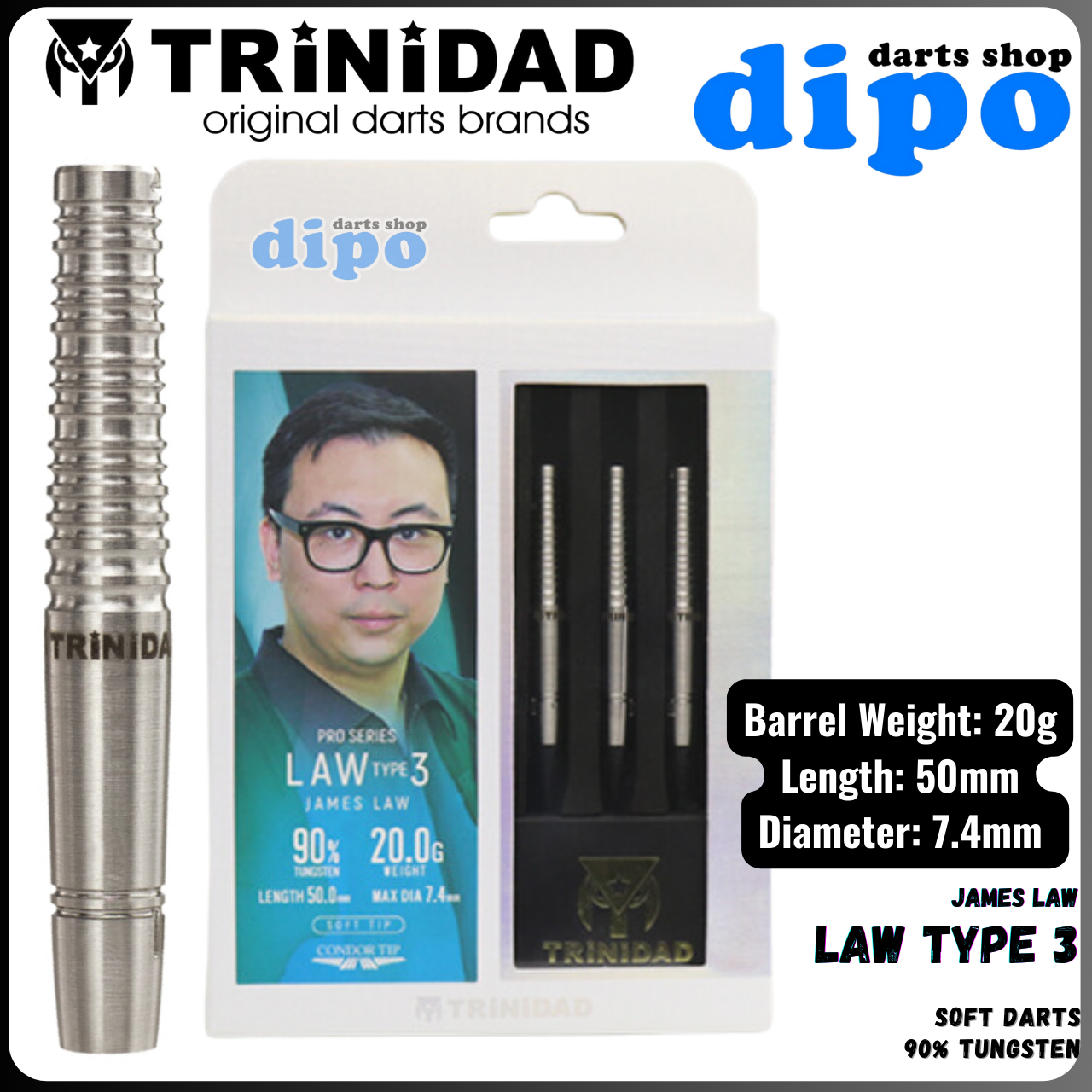 ダーツ TRiNiDAD Law type3 TRiNiDAD LAW3 Darts Barrel – Dartsbuddy.com
