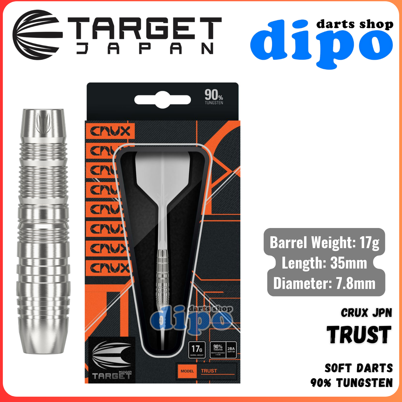 TARGET CRUX JPN TRUST (90% Tungsten) - TARGET Soft Darts | Dipo