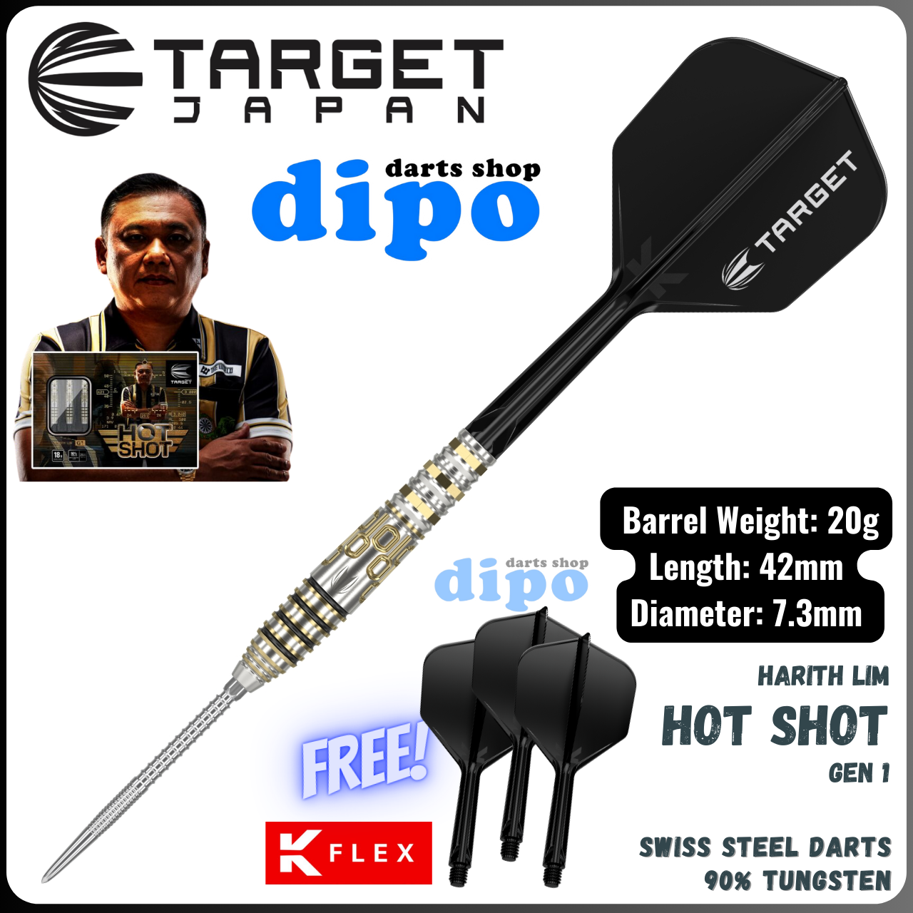 TARGET HOT SHOT ( Harith Lim Player model ) - TARGET Swiss Steel