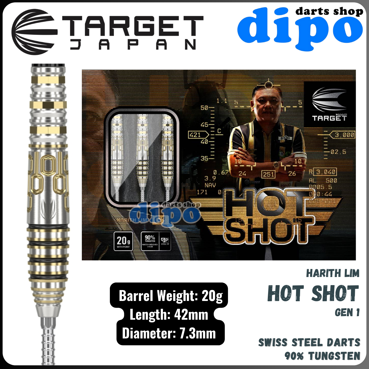 TARGET HOT SHOT ( Harith Lim Player model ) - TARGET Swiss Steel