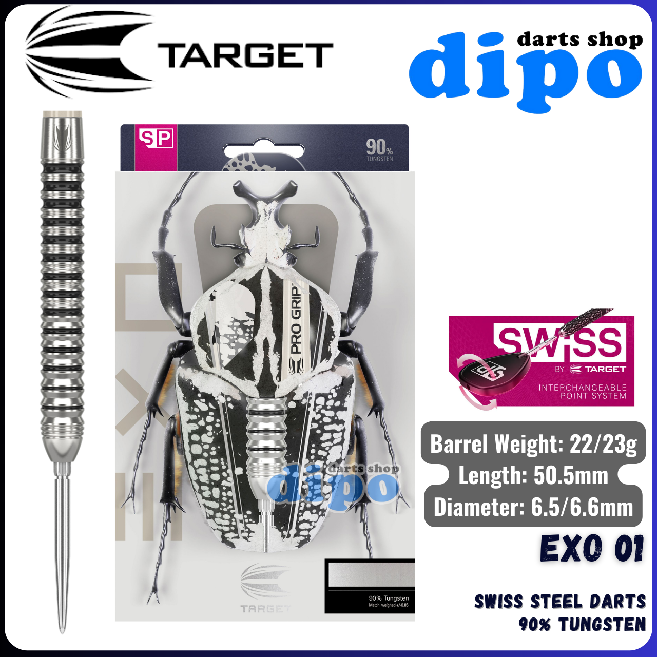 TARGET EXO 01 (90% Tungsten) - TARGET Swiss Steel Darts | Dipo