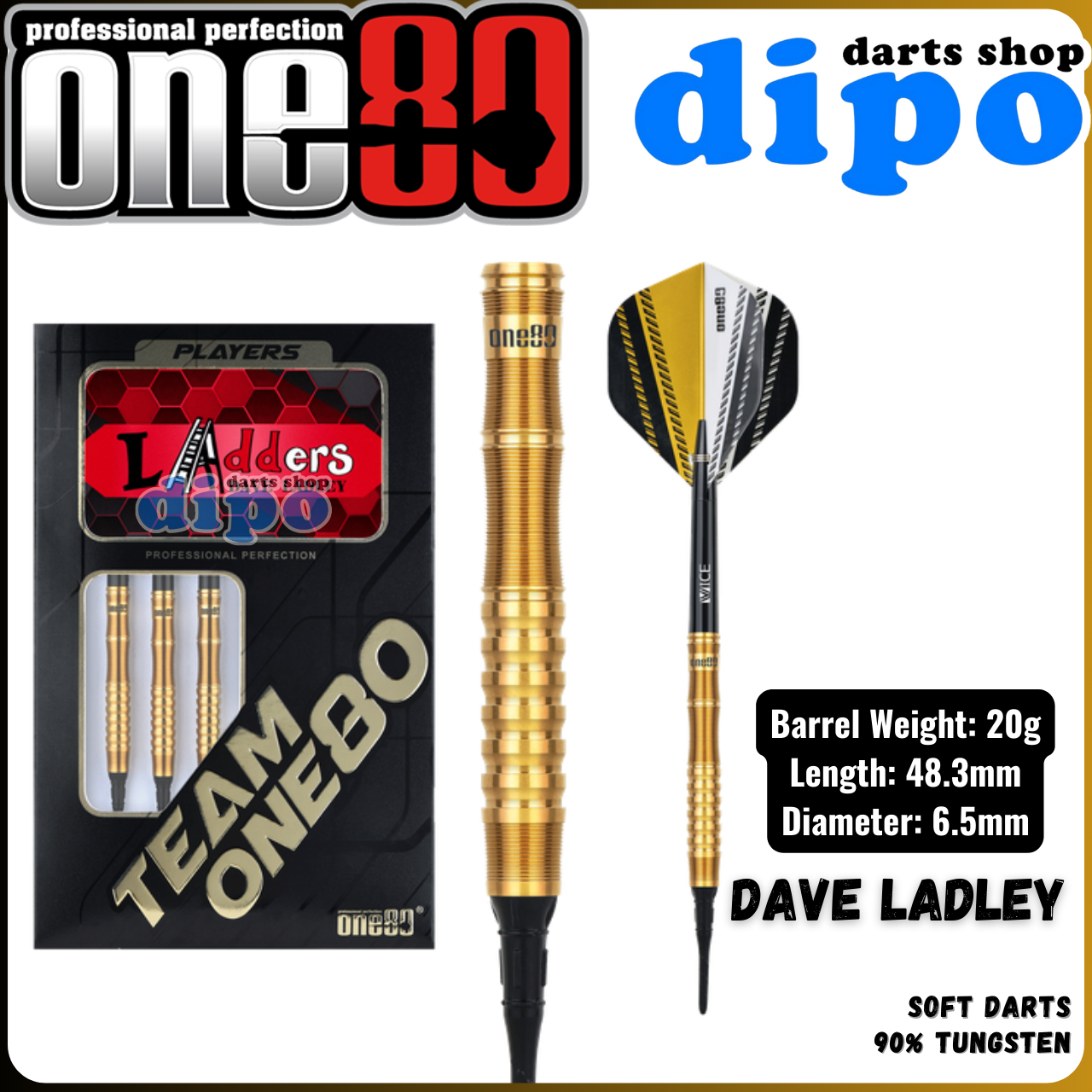 ONE80 DAVE LADLEY - ONE80 SOFT Darts | Dipo Darts Shop