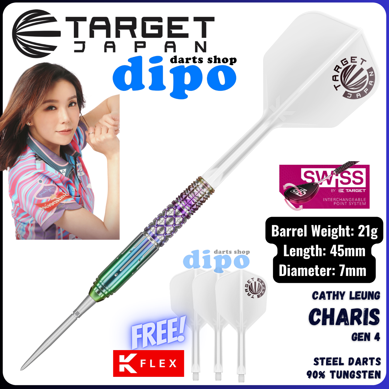 TARGET CHARIS Gen 4 (Cathy Leung model) - TARGET Swiss Steel Darts