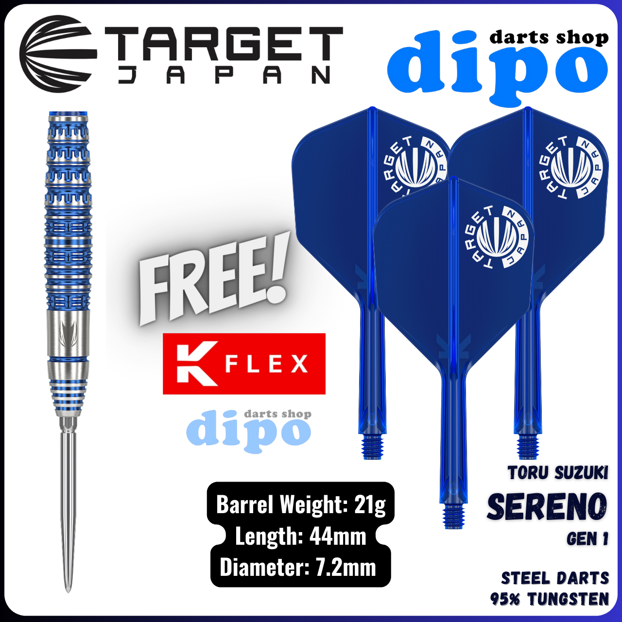 TARGET SERENO Gen 1 (TORU SUZUKI model) - TARGET Soft Darts | Dipo
