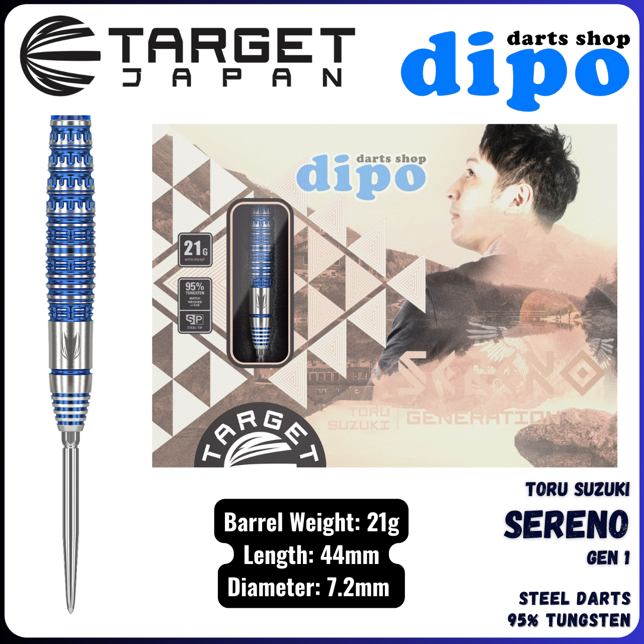 TARGET SERENO Gen 1 (TORU SUZUKI model) - TARGET Soft Darts | Dipo