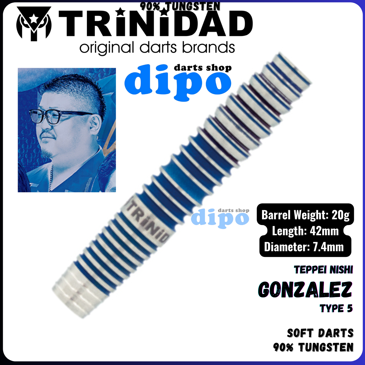 ダーツ TRINIDAD GONZALEZ TYPE 5 Limited 】TRiNiDAD The Royal GONZALEZ Type 5 ( Teppei Nishi model