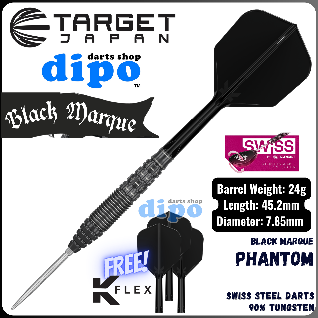 TARGET BLACK MARQUE PHANTOM - TARGET Swiss Steel Darts | Dipo