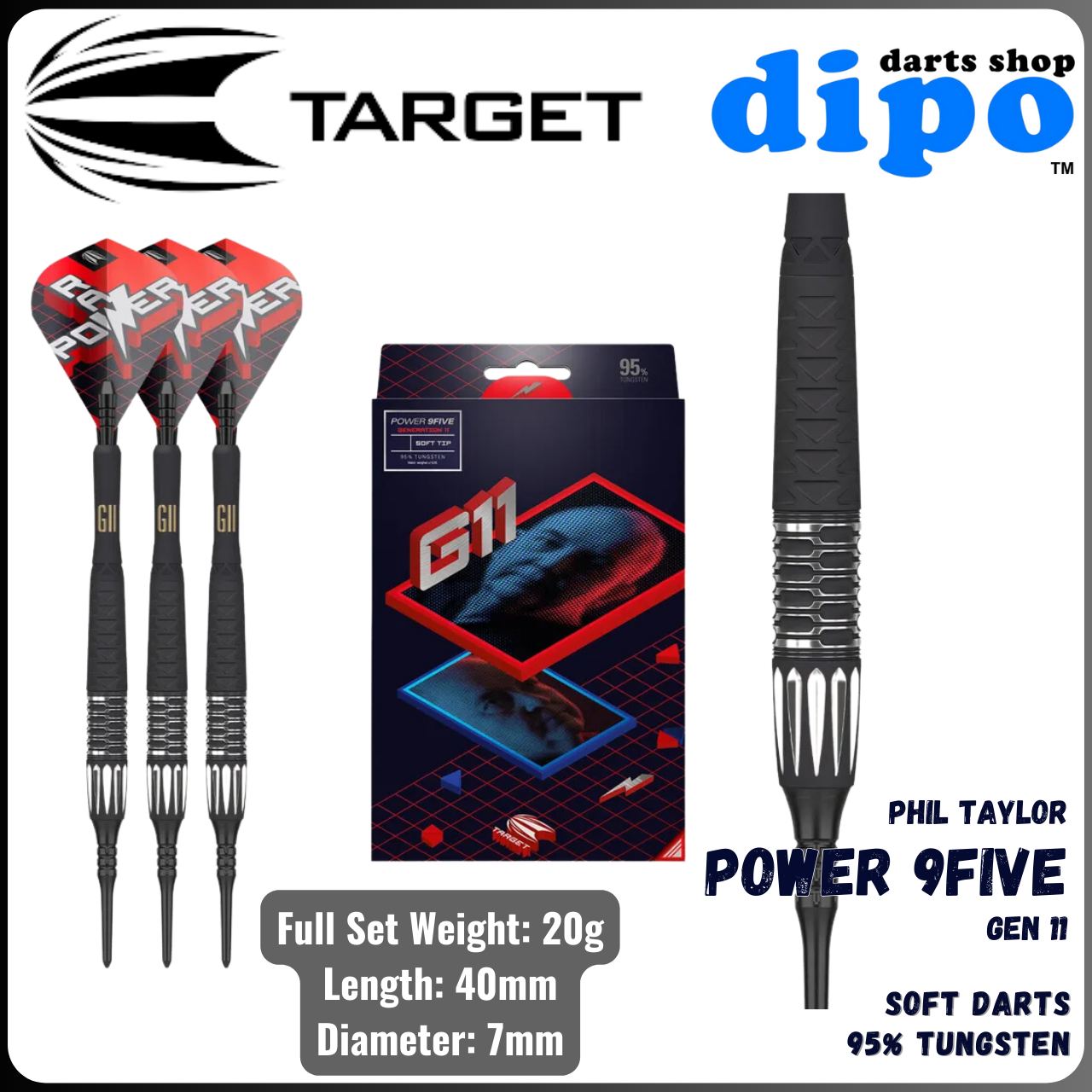 TARGET PHIL TAYLOR POWER 9-FIVE GEN 11 - TARGET Soft Darts | Dipo