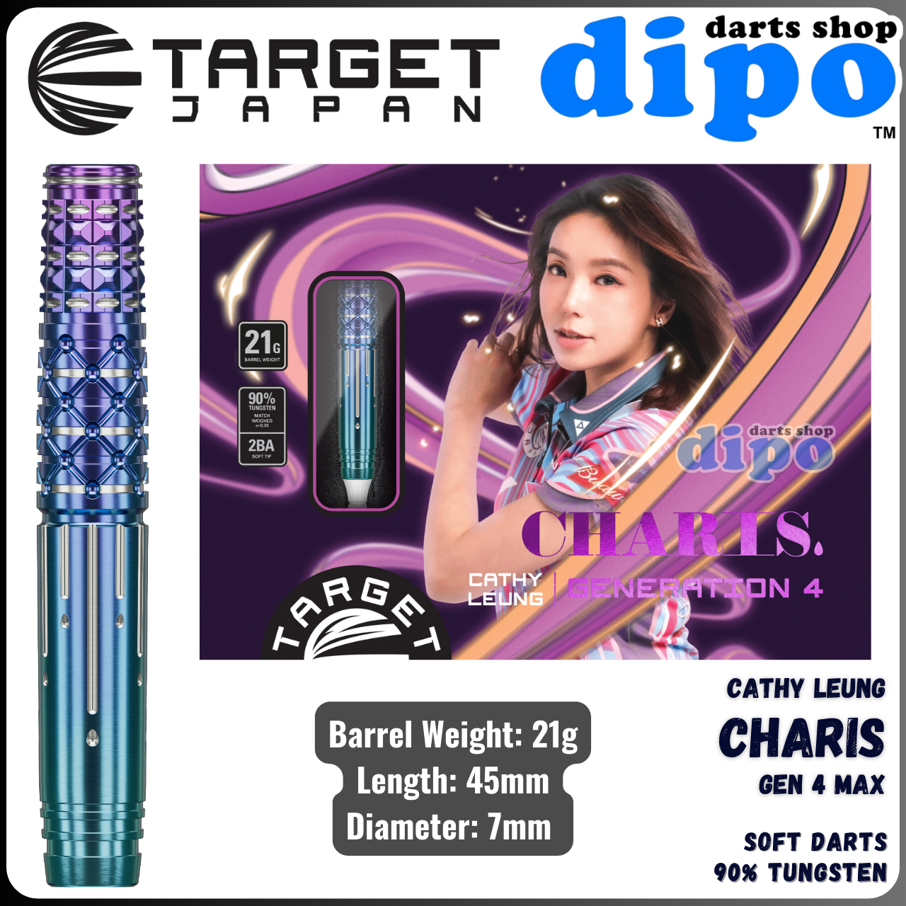 TARGET CHARIS Gen 4 MAX (Cathy Leung model) - TARGET Soft Darts