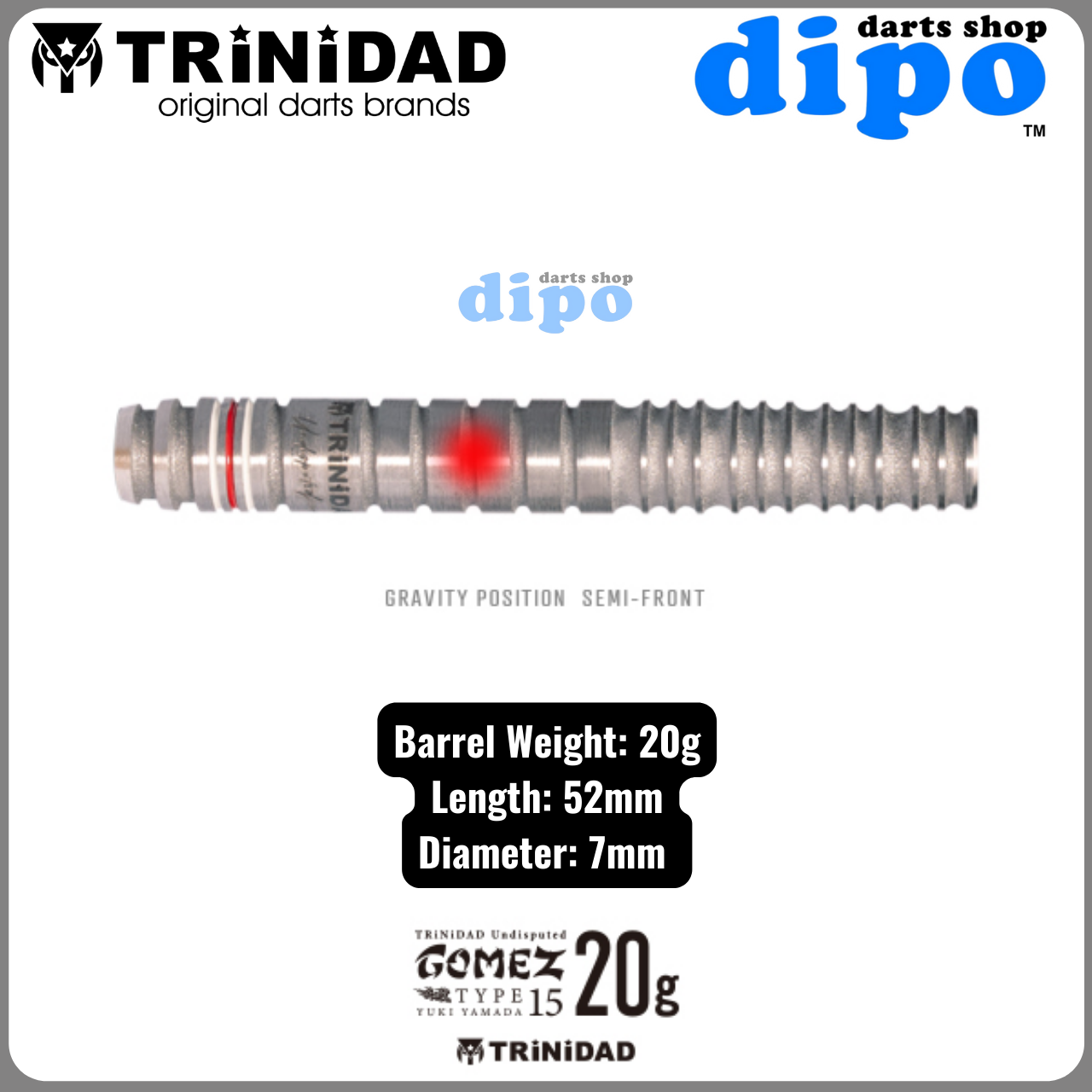 Trinidad Undisputed Gomez Type 15 Steel Tip Darts - 22.8gm