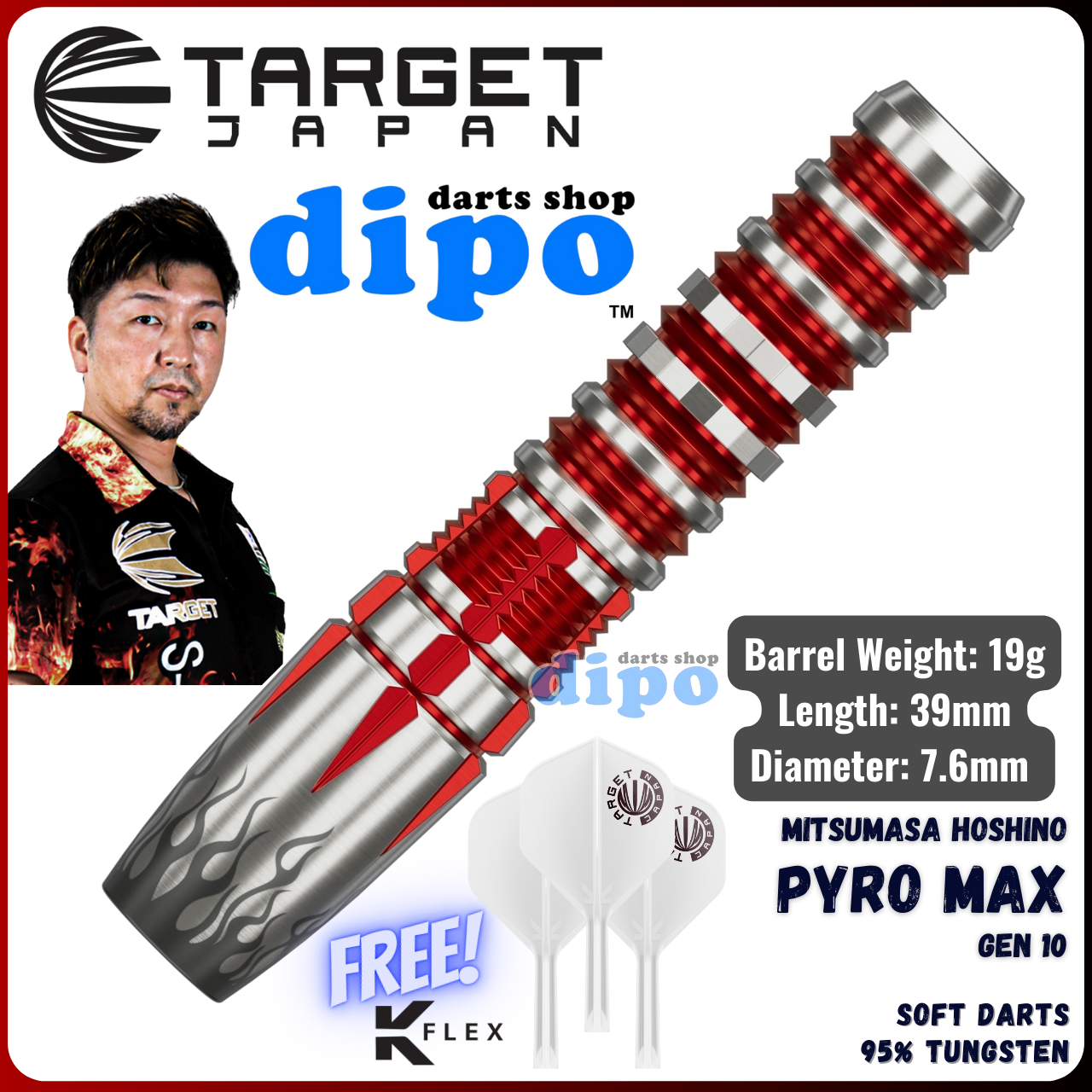 TARGET PYRO ダーツセット Mitsumasa Hoshino TARGET PYRO G10 MITSUMASA HOSHINO Darts Barrel – Dartsbuddy.com