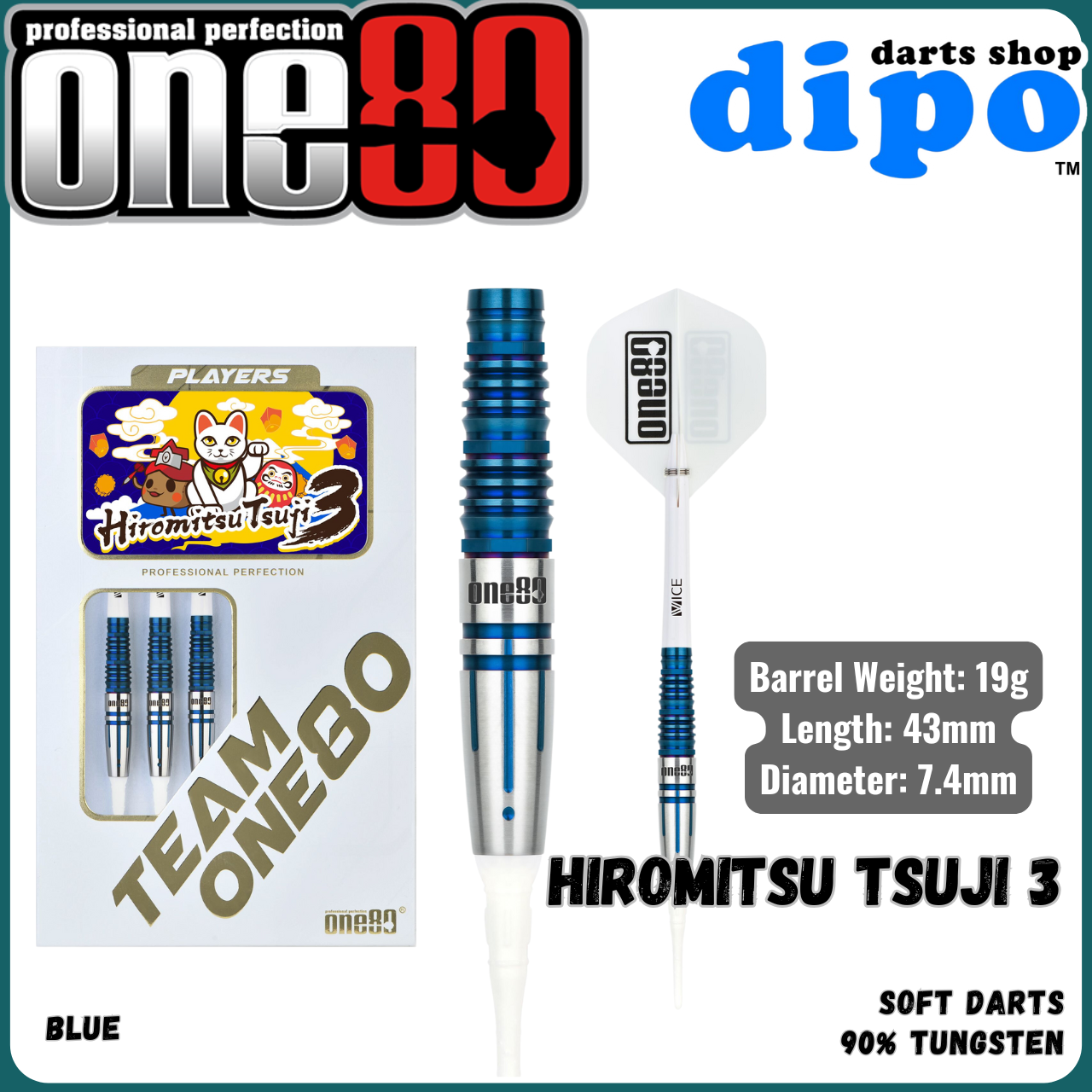 ONE80 HIROMITSU TSUJI 3 - ONE80 Soft Darts | Dipo Darts Shop