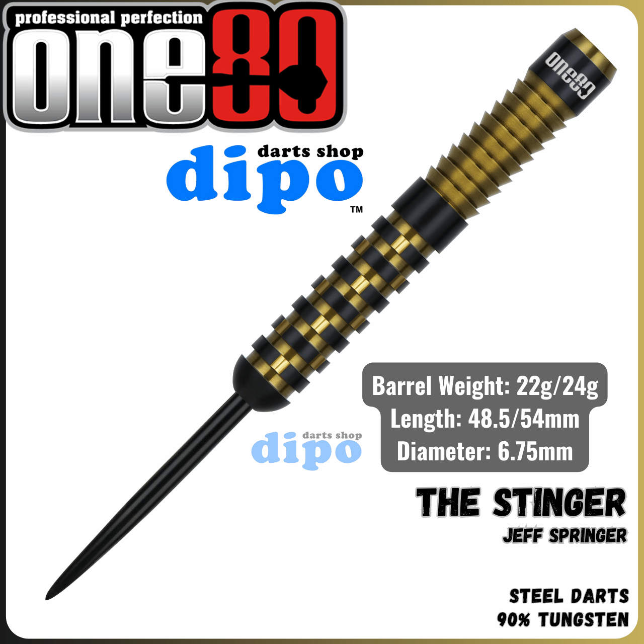ONE80 THE STINGER (Jeff Springer model) - ONE80 Steel Darts