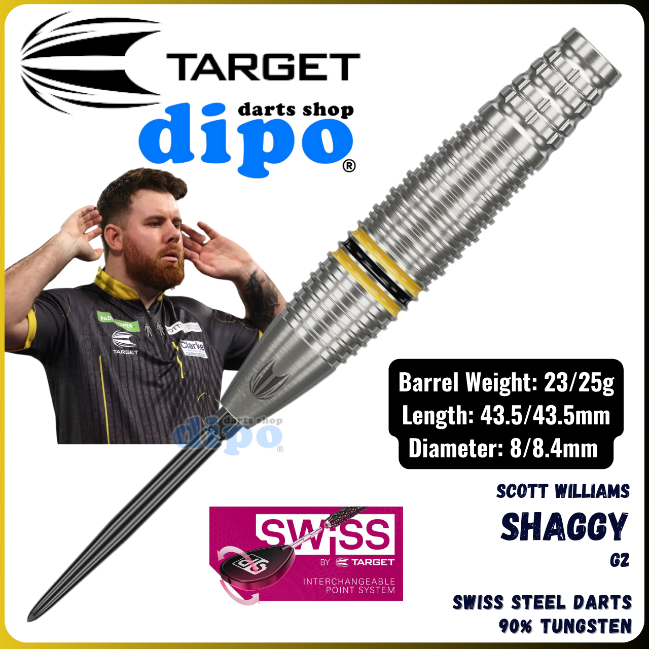 TARGET SHAGGY Gen 2 (SCOTT WILLIAMS Player Model) - Swiss Steel