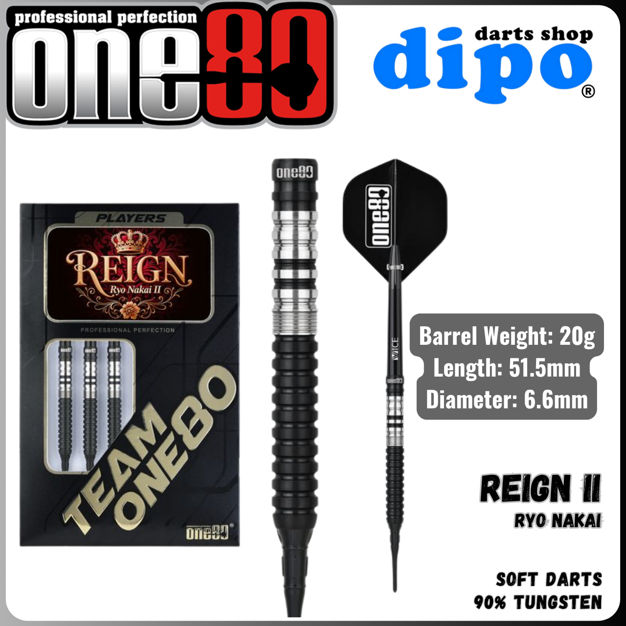 TEAM ONE80 Ryo Nakai REIGN ダーツ 21g TEAM ONE80 Ryo Nakai REIGN ダーツ 21g ダーツ > ソフトダーツ