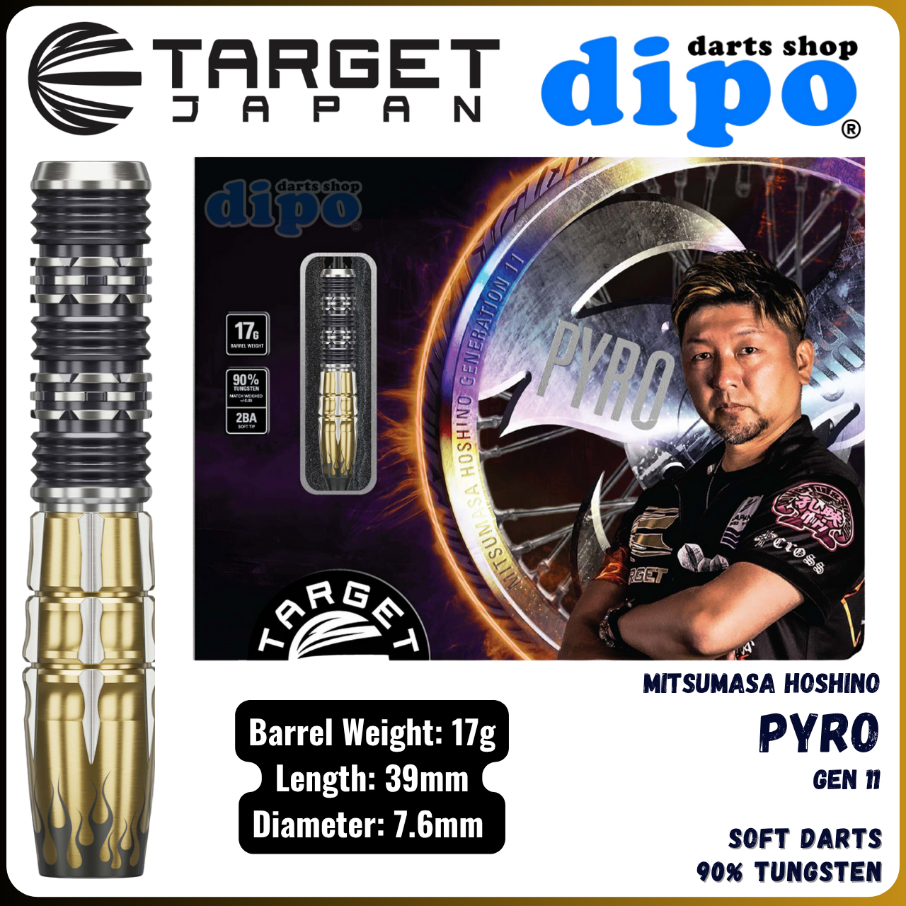 TARGET PYRO Gen 11 (Mitsumasa Hoshino model) - TARGET Soft Darts