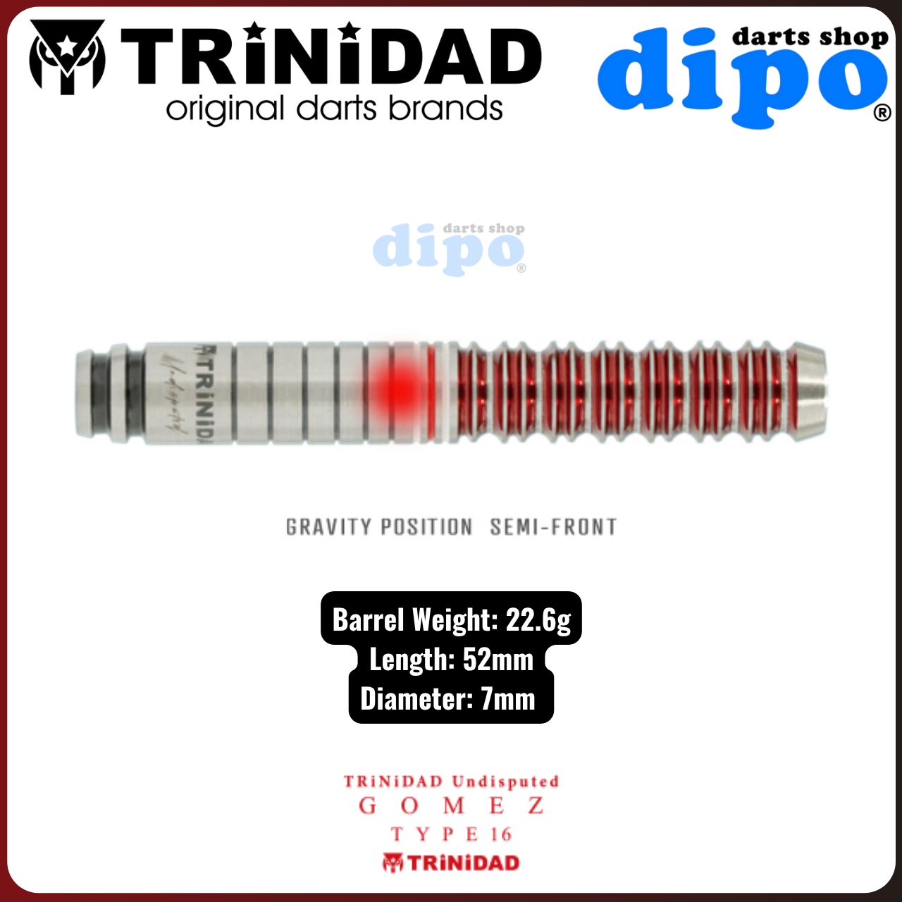 ダーツ TRiNiDAD THE  2024 Gomez Type16 2BA TRiNiDAD Undisputed Gomez Type 16 ( Yuki Yamada model