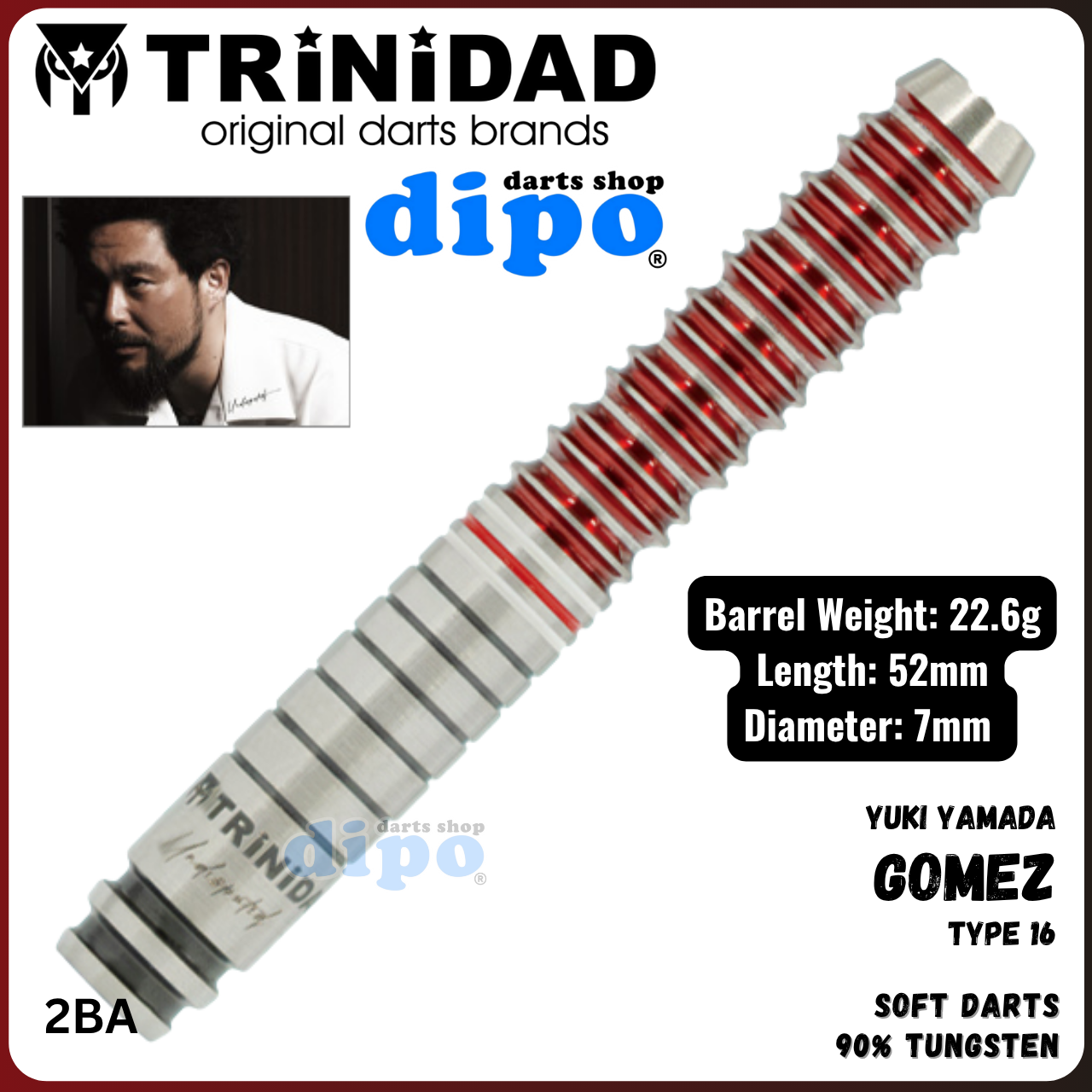 ダーツ TRiNiDAD Undisputed KID2 TiTO LIMITED Trinidad Undisputed Ricardo Type 2 Steel Tip Darts - 23gm