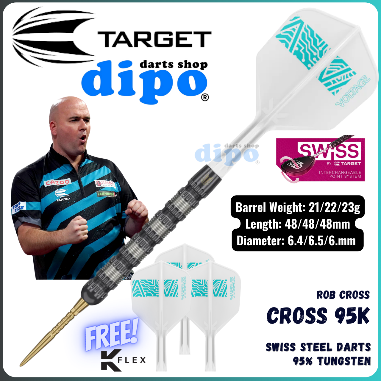 TARGET CROSS 95K 2BA 18g ロブ・クロス選手モデル TARGET CROSS 95K 2BA 18g ロブ・クロス選手モデル Target Rob Cross