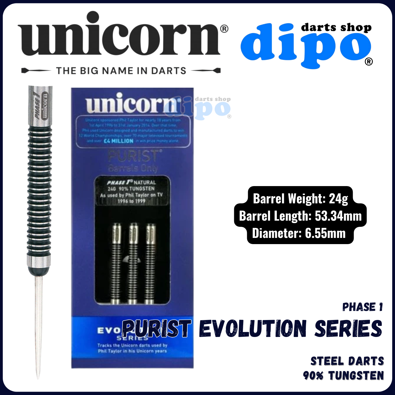 UNICORN PURIST EVOLUTION SERIES PHASE 1 - UNICORN Steel Darts