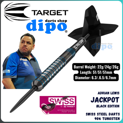 TARGET ADRIAN LEWIS BLACK - TARGET Swiss Steel Darts | Dipo Darts Shop