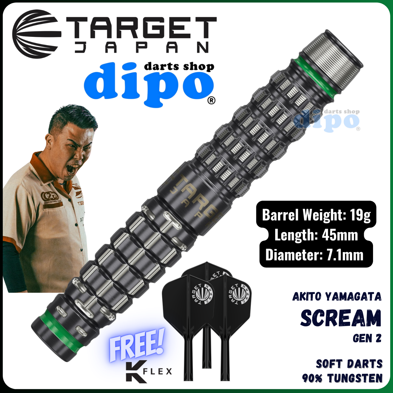 ダーツ TARGET SCREAM AKITO YAMAGATA Model TARGET SCREAM G2 AKITO YAMAGATA SP STEEL 25.0G Darts Barrel