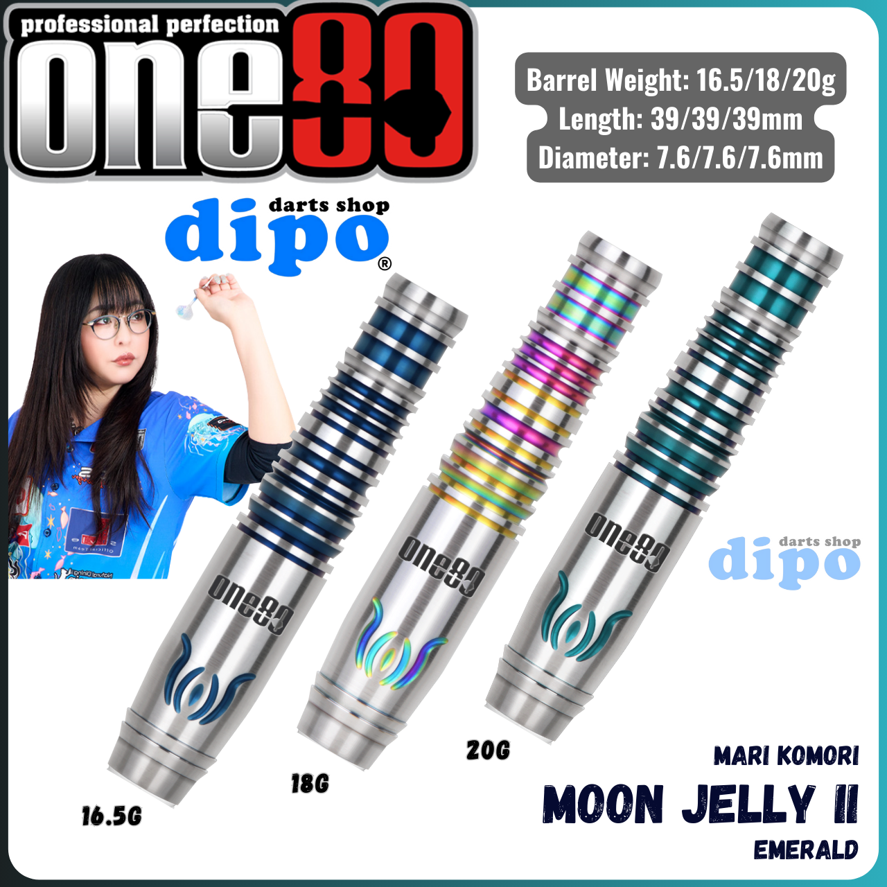 ONE80 MOON JELLY V2 (MARI KOMORI Model) - ONE80 Soft Darts | Dipo