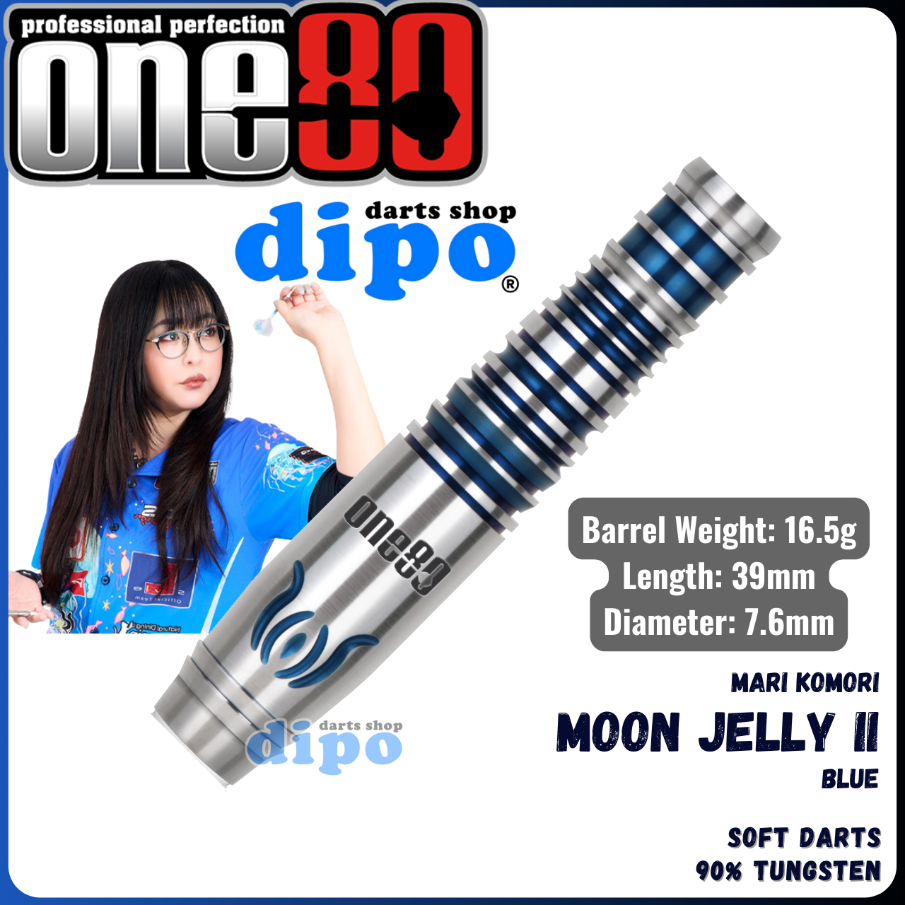 ダーツ One80 Moon Jelly ver.2 Mari Komori Model ONE80 MOON JELLY V2 (MARI KOMORI Model) - ONE80 Soft Darts | Dipo