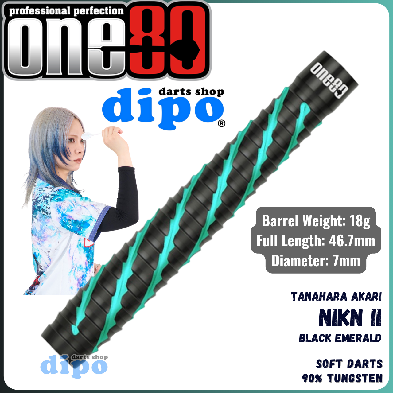 ONE80 NIKN II (TANAHARA AKARI Model) - ONE80 Soft Darts | Dipo