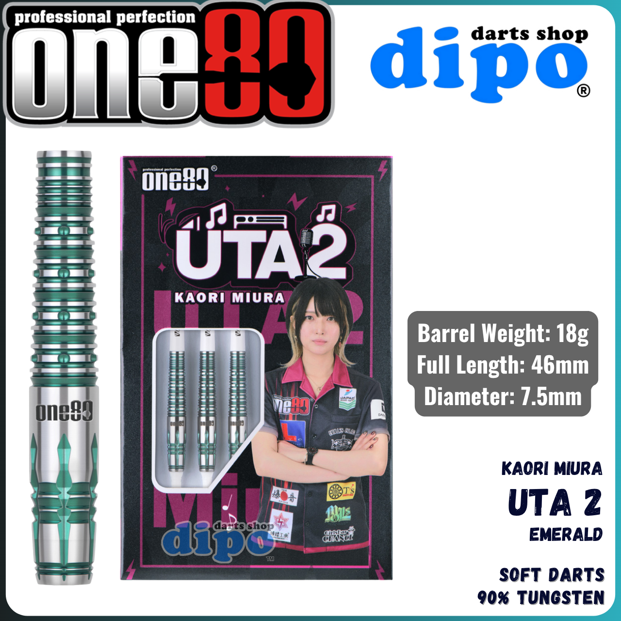 ONE80 UTA 2 (KAORI MIURA Model) - ONE80 Soft Darts | Dipo Darts Shop