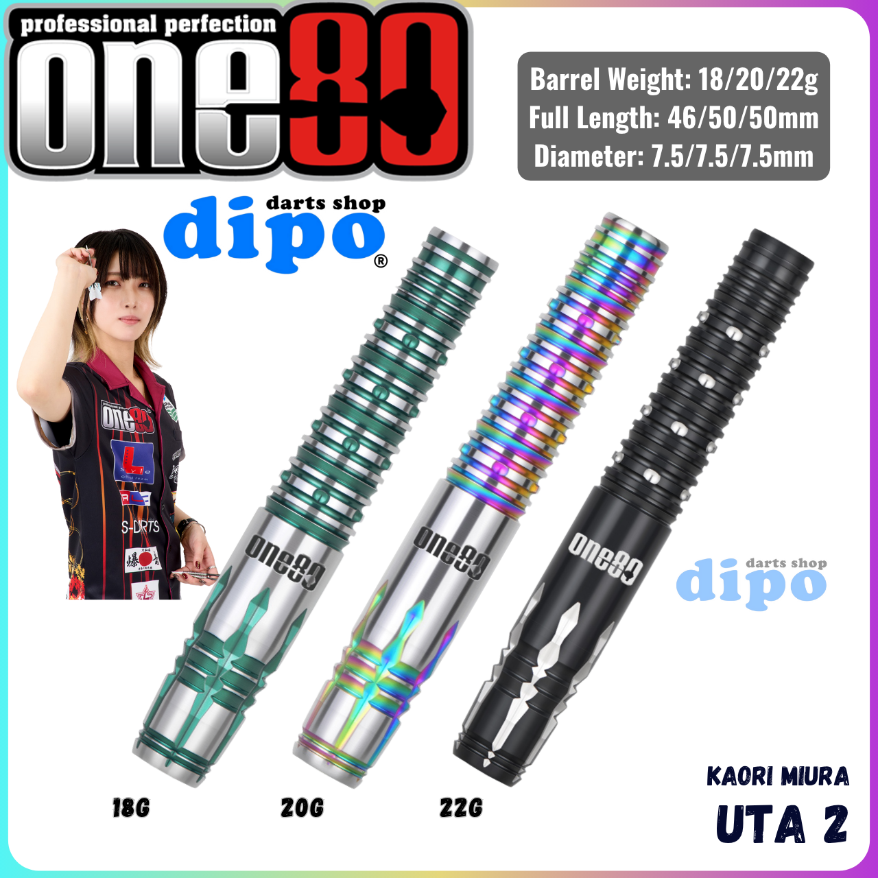 ONE80 UTA 2 (KAORI MIURA Model) - ONE80 Soft Darts | Dipo Darts Shop