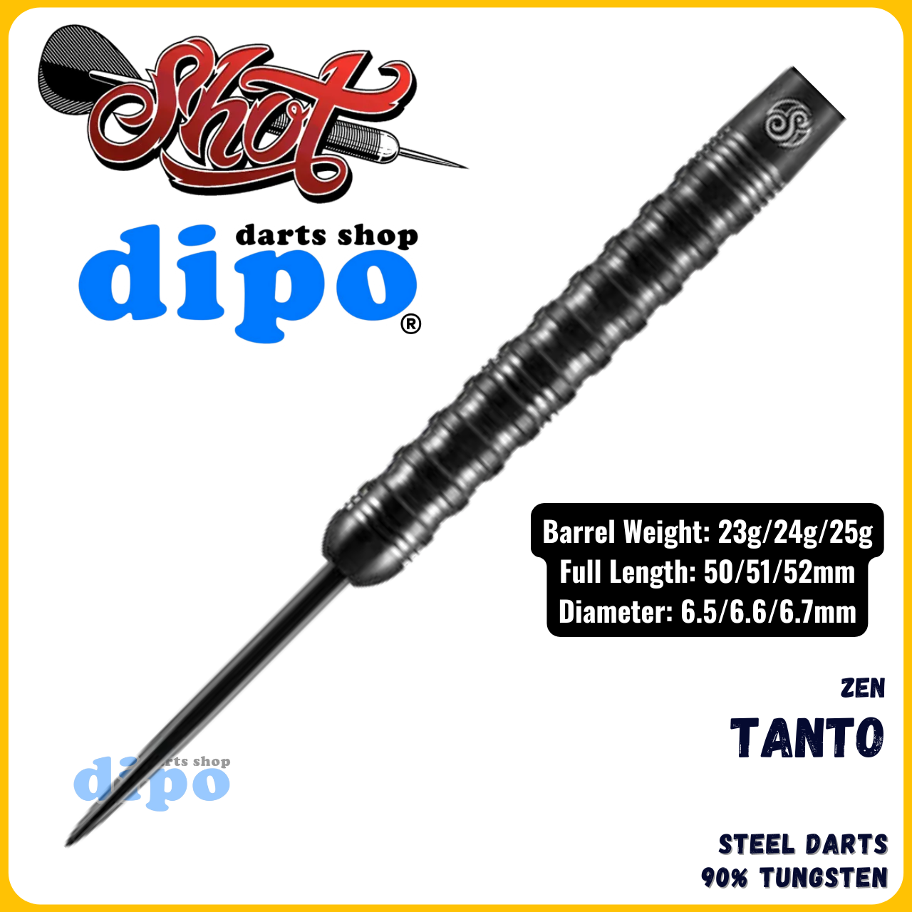 SHOT ZEN TANTO (90% Tungsten) - SHOT Steel Darts | Dipo Darts Shop