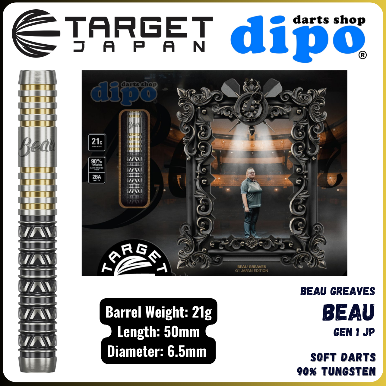 ダーツ TARGET Beau Greaves 21g G1 JAPAN EDITION TARGET BEAU GREAVES JAPAN EDITION - TARGET Soft Darts | Dipo