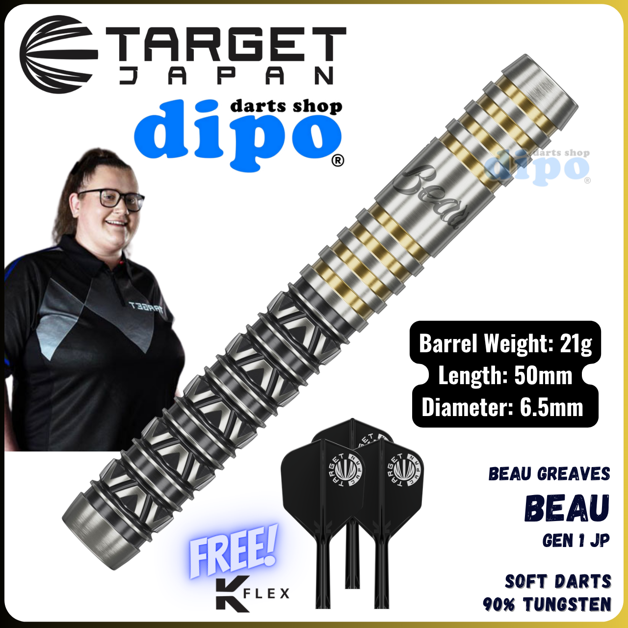ダーツ TARGET Beau Greaves 21g G1 JAPAN EDITION TARGET BEAU GREAVES JAPAN EDITION - TARGET Soft Darts | Dipo Darts