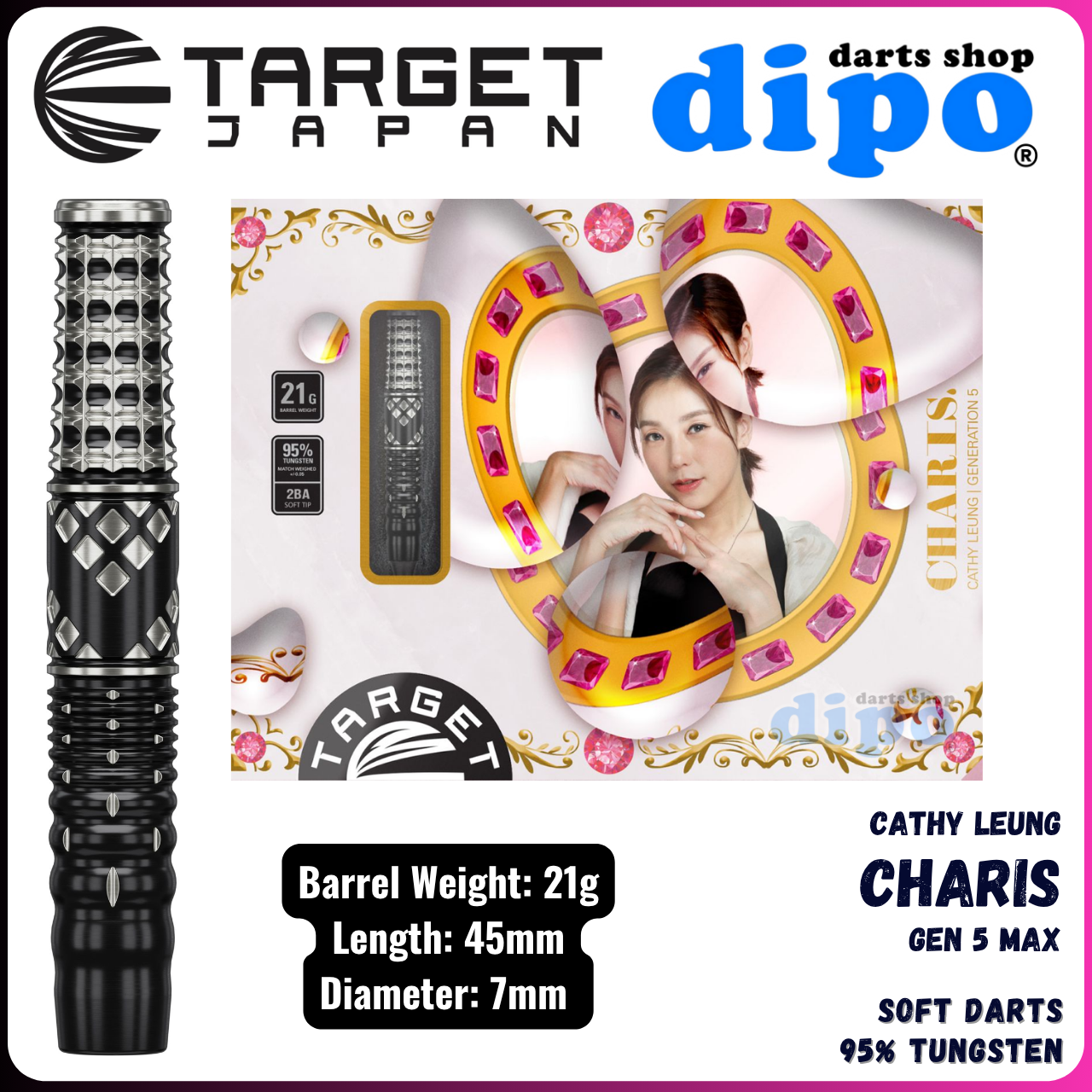 TARGET Cathy Leung Generation 5 ダーツハイブ限定 TARGET CHARIS Gen 5 MAX (Cathy Leung model) - TARGET Soft Darts