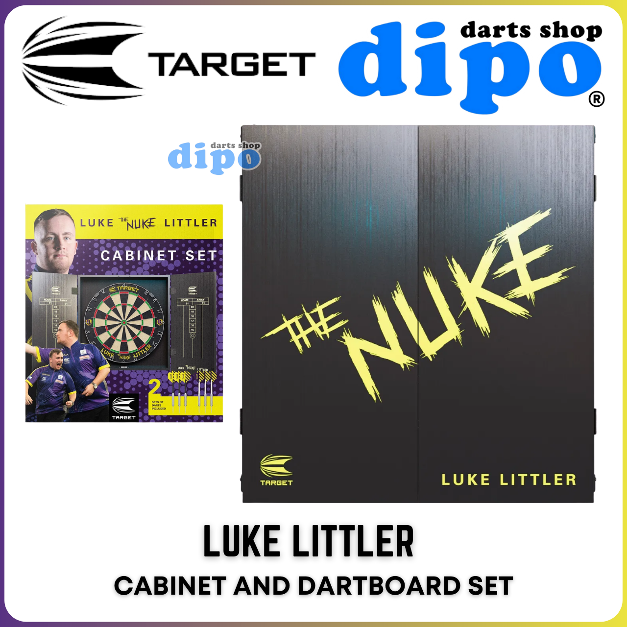 TARGET THE NUKE Cabinet and Dartboard Set (LUKE LITTLER sets