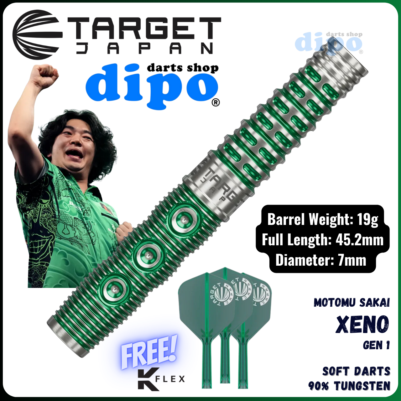 TARGET XENO GEN 1 (MOTOMU SAKAI model) - Target Soft Darts | Dipo