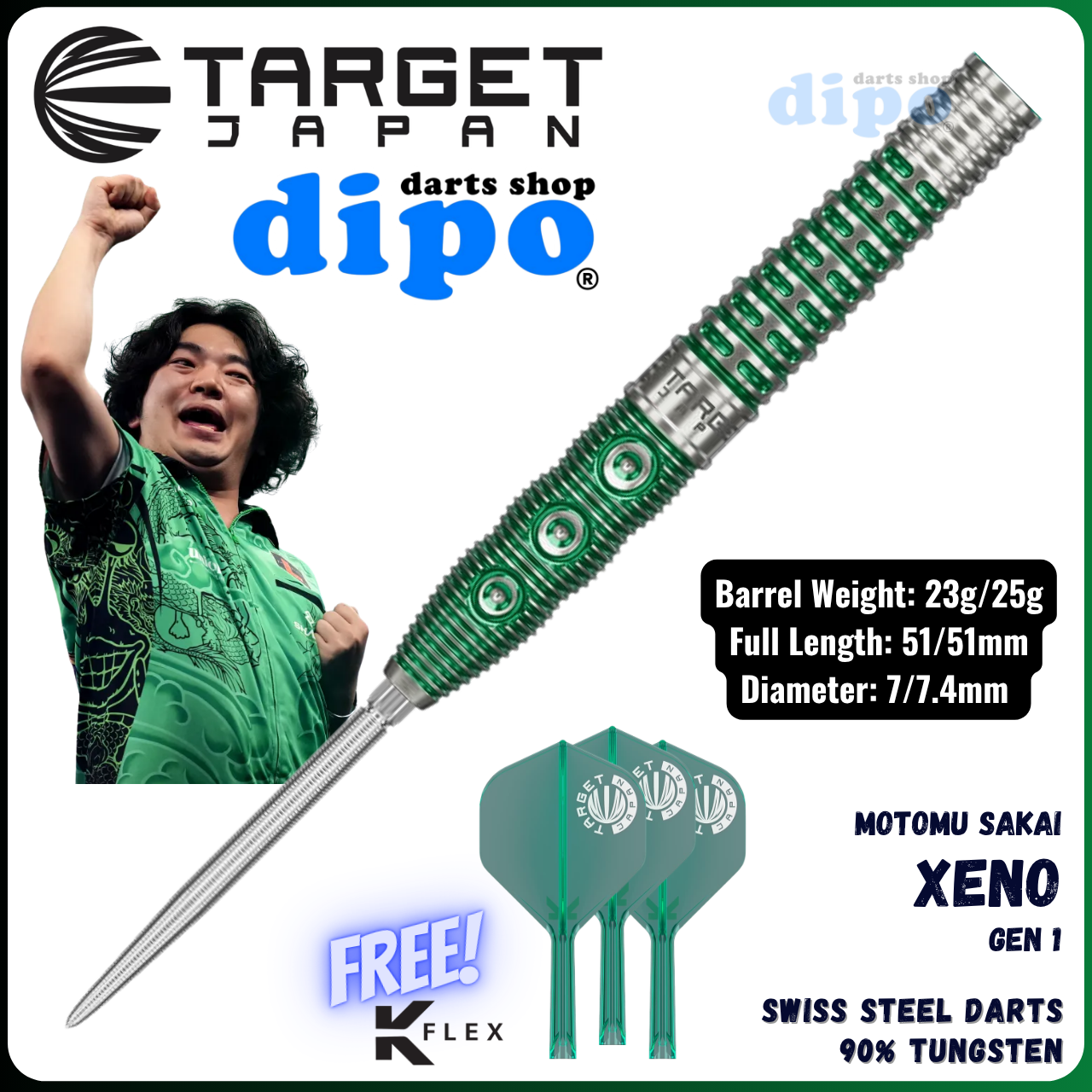 TARGET XENO GEN 1 (MOTOMU SAKAI model) - Target Swiss Steel Darts
