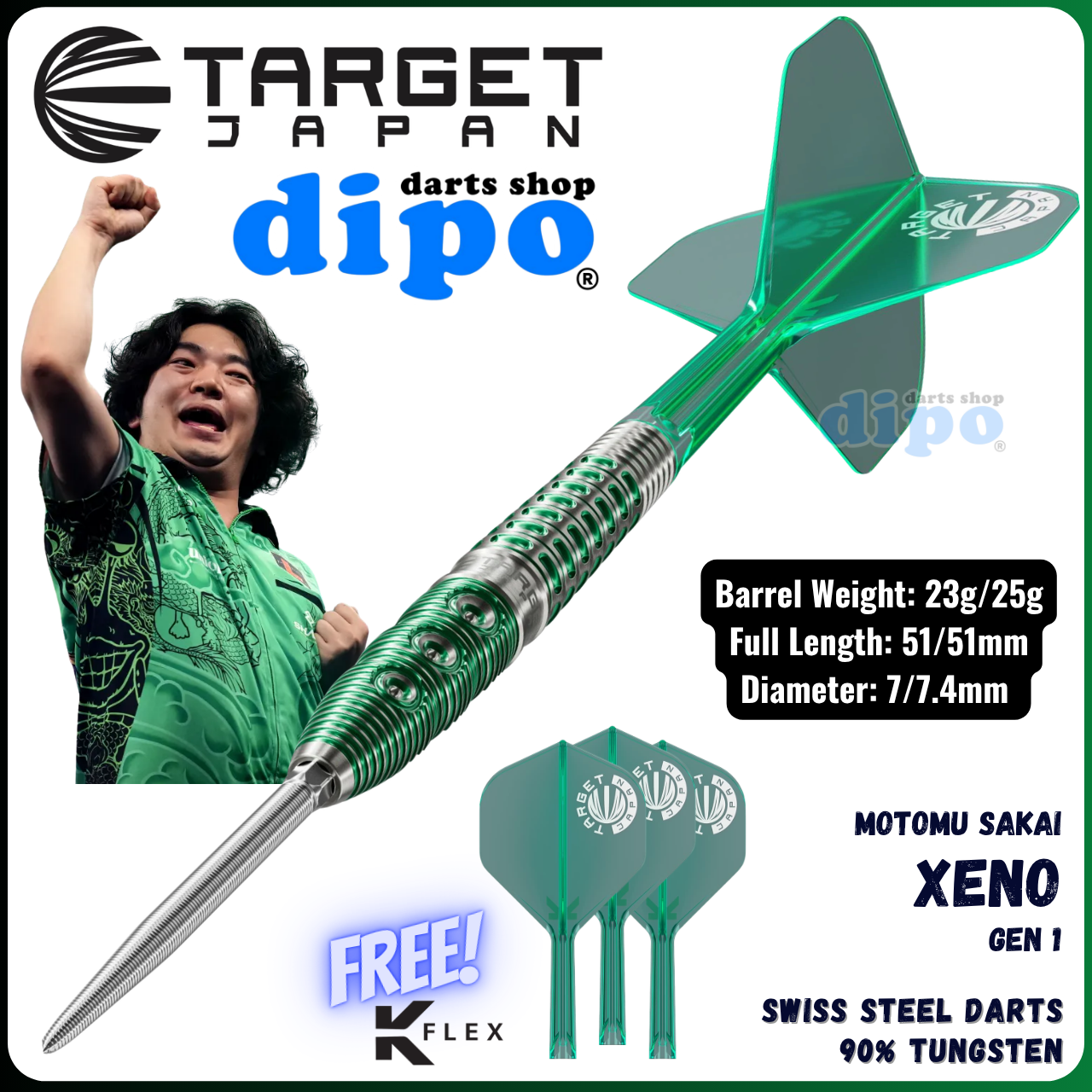 TARGET XENO GEN 1 (MOTOMU SAKAI model) - Target Swiss Steel Darts