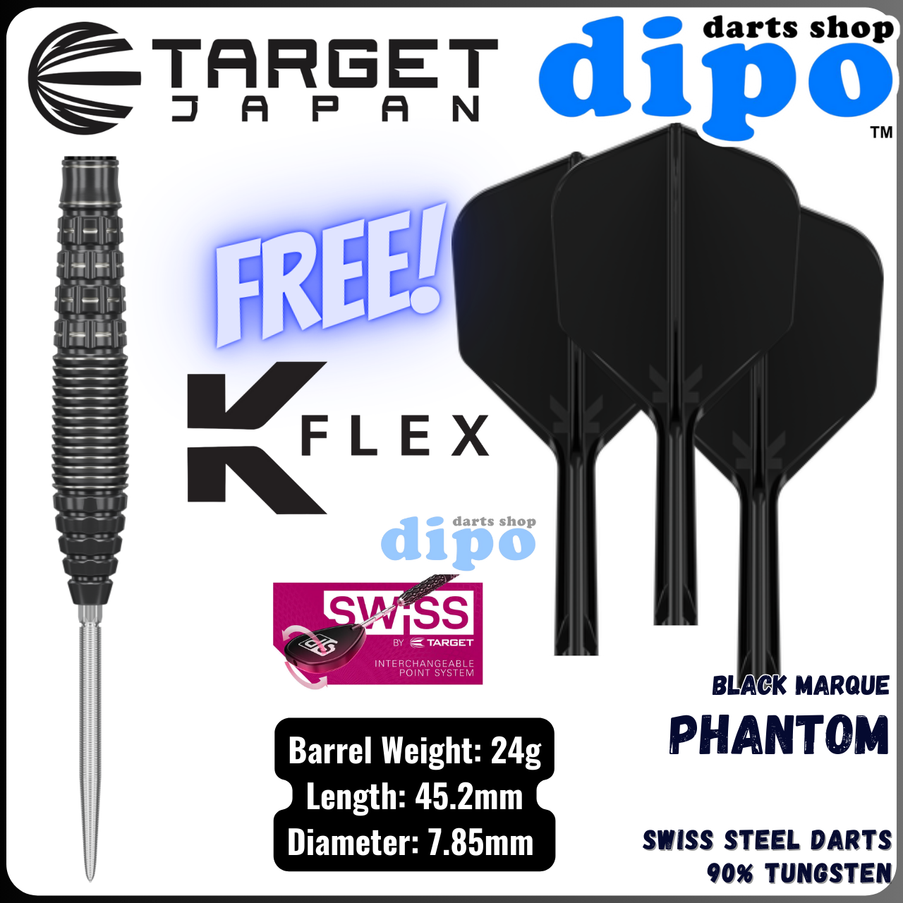 TARGET BLACK MARQUE PHANTOM - TARGET Swiss Steel Darts | Dipo