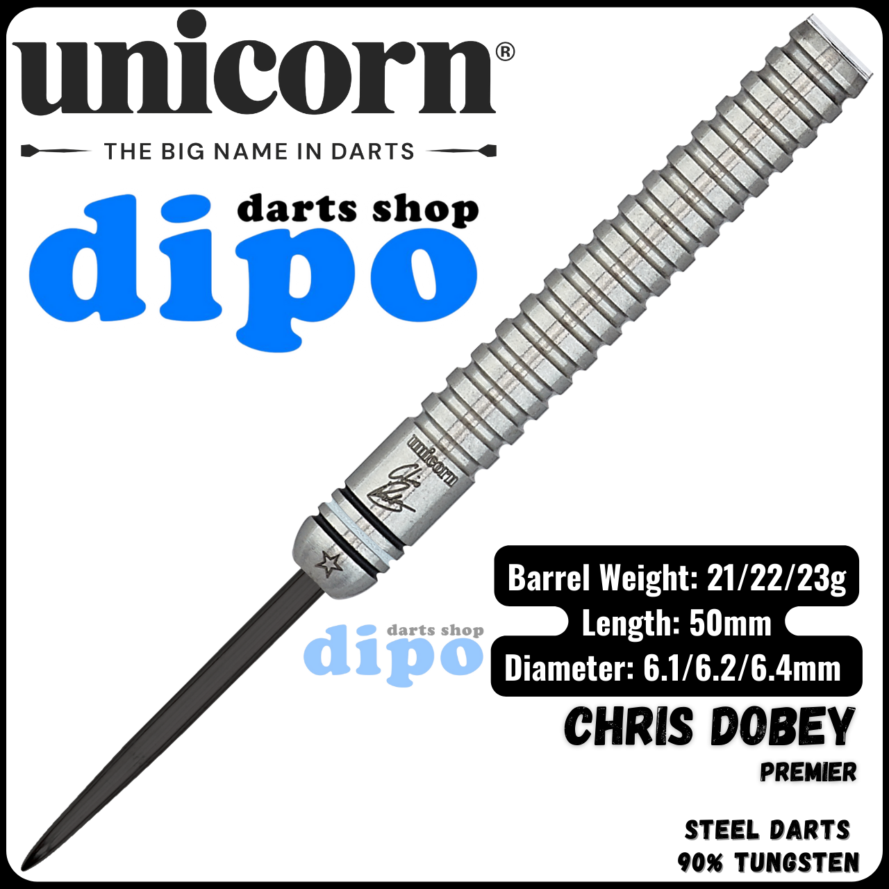 unicorn クリスドビー　23g 4ba UNICORN Steel Darts - Chris Dobey (Maestro 90% Tungsten) | Dipo