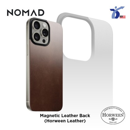 Nomad Magnetic Leather Back snap case compatible for i15 pro