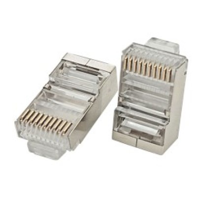 RJ45 Cat5e / Cat6 Metal Shielded Connector | Steel Head Ethernet Plug ...