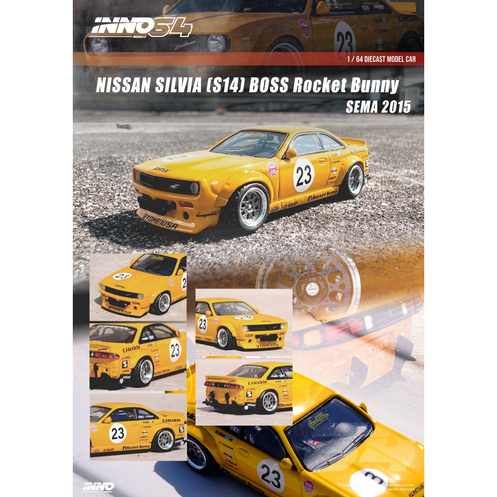 INNO NISSAN SILVIA BOSS “ROCKET BUNNY Nissan Silvia S14 Rocket Bunny Boss Tomonori Idekawa 1:64